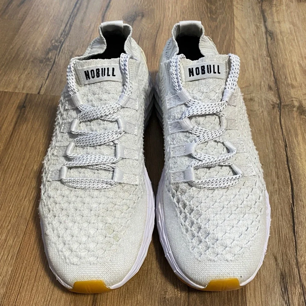 NOBULL Knit Runner Sand White Gum Athletic Training Shoes Womens 7 Mens 5.5 - Picture 2 of 8
